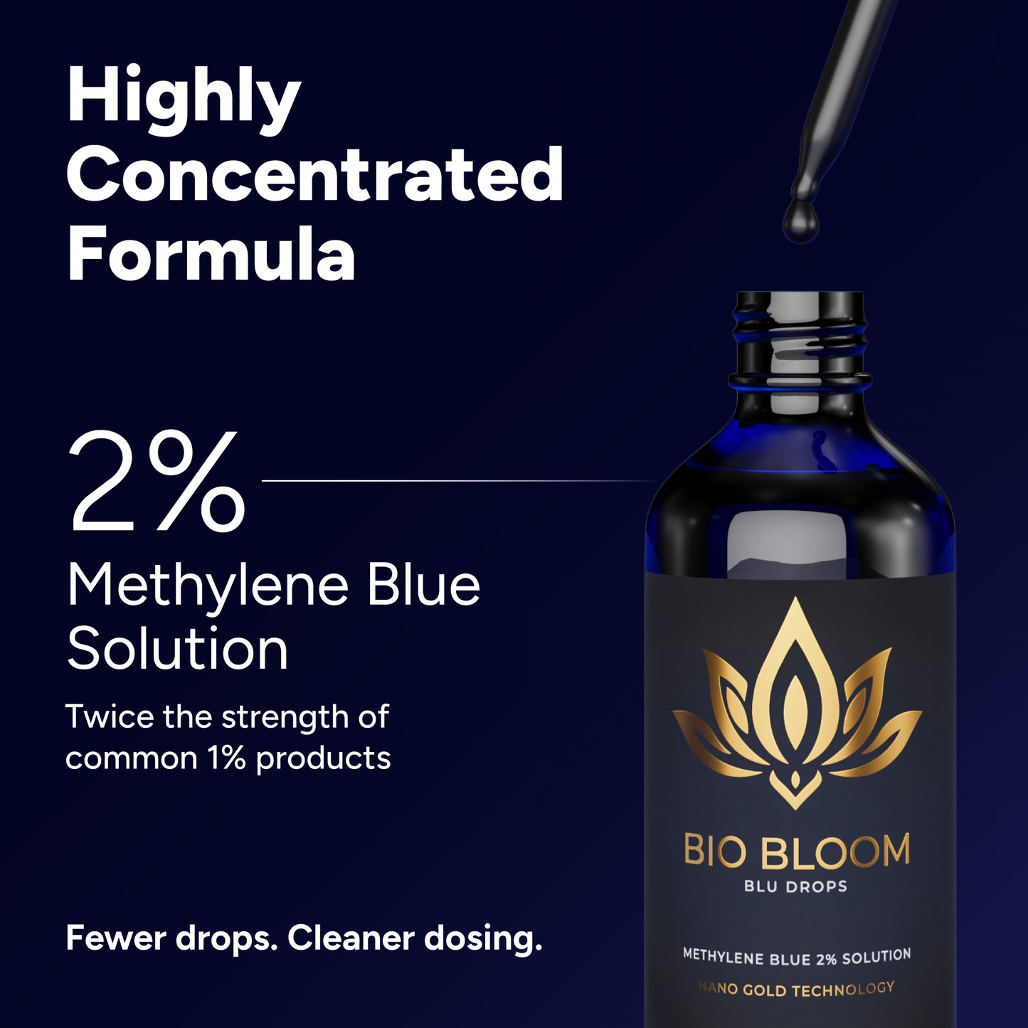 Bio Bloom Blu Drops - 2% Methylene Blue with Nano Gold Technology (100 ml)